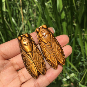 1PC Natural Tiger Eye Jasper Cicadas,Quartz Crystal Cicada,Crystal Carved,Mineral Specimen,Home Decoration,Reiki Healing,Crystal Gifts 18g+