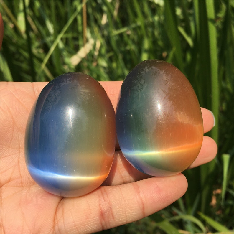 80g+ Colours Cat's Eye Jasper Egg,Quartz Egg,Crystal Carving,Reiki Healing,Home Decoration,Crystal Gifts,Mineral Samples,Crystal Collection