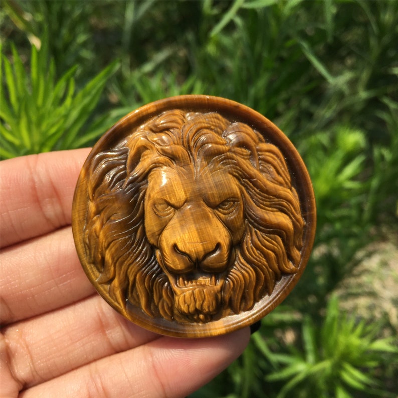 1PC Natural Tiger Eye Jasper Lion,Quartz Crystal Lion,Crystal Carved,Mineral Specimen,Rock,Home Decoration,Reiki Healing,Crystal Gift 40g+