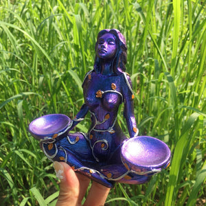 1PC Statue Of Goddess Gaia Base,Resin Decorations,Goddess Earth Resin Decorations Base,Goddess Gaia Decorations,Ball Base,Hand-carved,Gifts