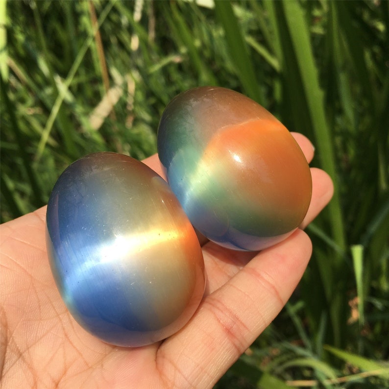 80g+ Colours Cat's Eye Jasper Egg,Quartz Egg,Crystal Carving,Reiki Healing,Home Decoration,Crystal Gifts,Mineral Samples,Crystal Collection