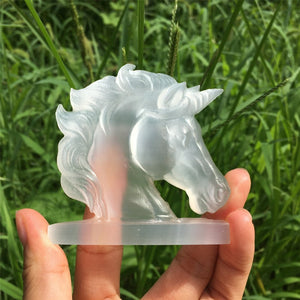 1PC Natural Selenite Unicorn,Quartz Crystal Unicorn,Reiki Healing,Home Decoration,Selenite Animals,Crystal Gifts,Mineral Specimen 60g+