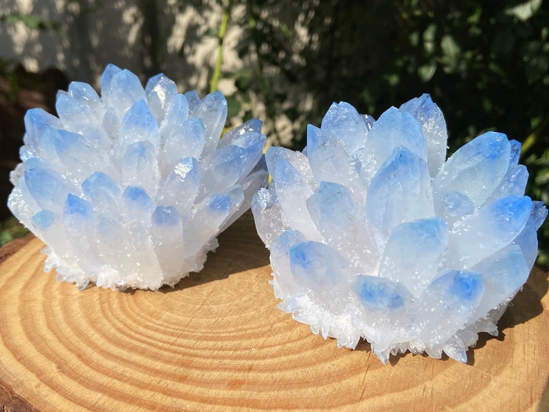 500G-600G+ Artificial cultivation Crystal cluster，Blue quartz Cluster，Quartz Point VUG，Mineral Specimen Healing Degaussing Decor Collection