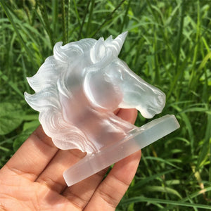 1PC Natural Selenite Unicorn,Quartz Crystal Unicorn,Reiki Healing,Home Decoration,Selenite Animals,Crystal Gifts,Mineral Specimen 60g+