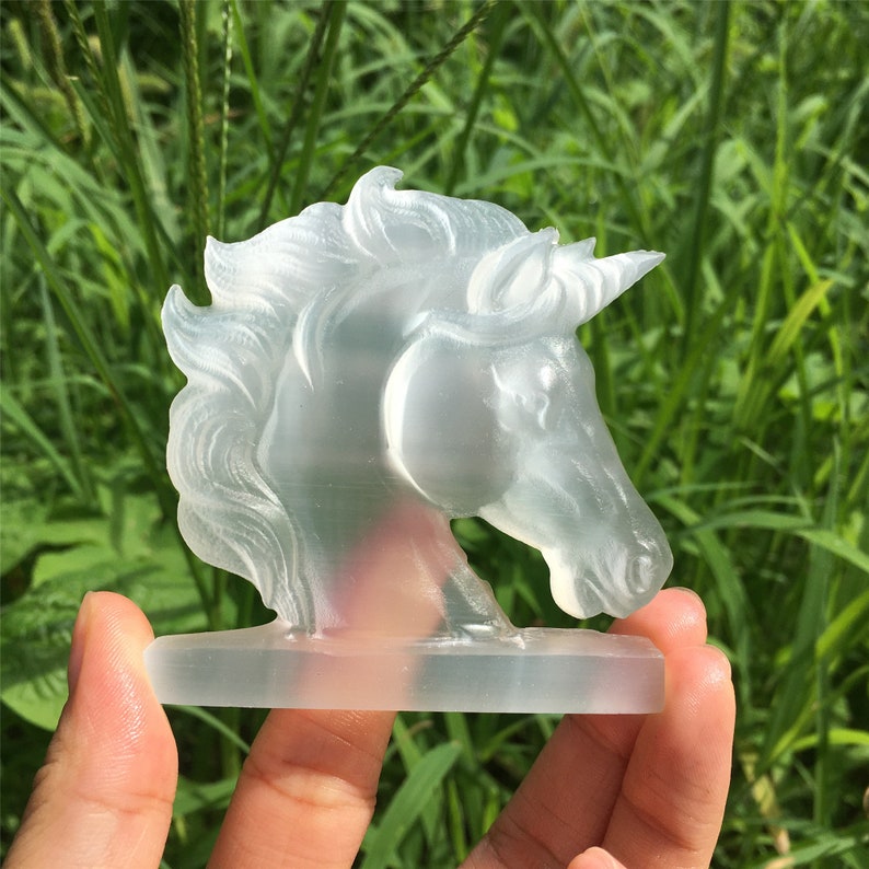 1PC Natural Selenite Unicorn,Quartz Crystal Unicorn,Reiki Healing,Home Decoration,Selenite Animals,Crystal Gifts,Mineral Specimen 60g+