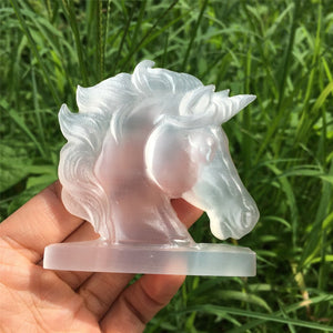 1PC Natural Selenite Unicorn,Quartz Crystal Unicorn,Reiki Healing,Home Decoration,Selenite Animals,Crystal Gifts,Mineral Specimen 60g+