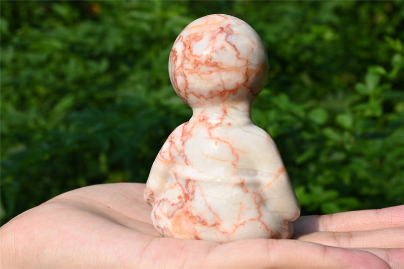 3'' Hand carved Natural Red network Ghost Doll，Crystal demon，crystal decor，Quartz Crystal，Halloween gift，ornament，Crystal Healing