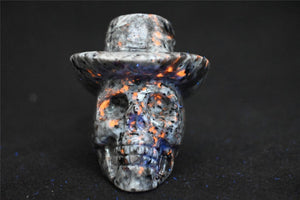 2.2'' Natural Hand Carved Yooperlite skull，crystal carved skull，crystal skull，Quartz Crystal，crystal skull healing stone 1PC