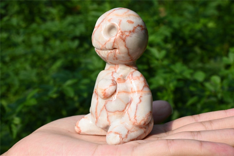 3'' Hand carved Natural Red network Ghost Doll，Crystal demon，crystal decor，Quartz Crystal，Halloween gift，ornament，Crystal Healing