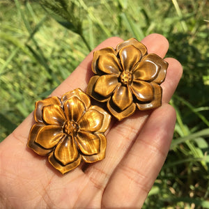 1PC Natural Tiger Eye Jasper Flower,Crystal Flower,Crystal Carving,Home Decoration,Stone,Mineral Specimen,Crystal Healing,Crystal Gift 20g+