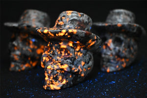 2.2'' Natural Hand Carved Yooperlite skull，crystal carved skull，crystal skull，Quartz Crystal，crystal skull healing stone 1PC
