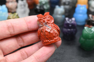 1.2'' Random Natural Hand carved Crystal Owl，Carved Owl ，Christmas gift，Quartz Crystal，ornament，Crystal Healing