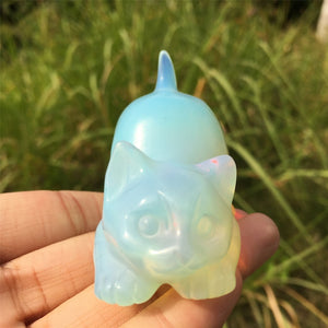 1PC Opalite Cat,Quartz Crystal Cat,Home Decoration,Reiki Healing,Rock,Crystal Animal,Mineral Specimen,Crystal Carving,Crystal Gifts 80g+