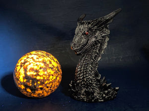 60mm+ Natural Yooperlite ball+Resin dragon base，Crystal sphere，Quartz Crystal Ball，Crystal decor，Yooperlite ball，Crystal Healing