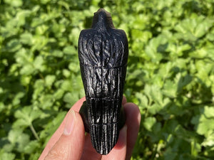 2.8'' Natural Hand Carved Obsidian Crow，Crystal Skull，crow Carved，crow Carving，Home Decor,Crystal Healing,Christmas gift 1PC