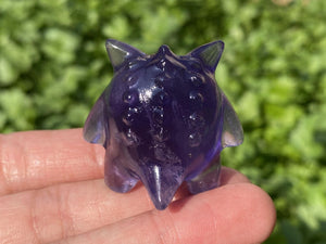 1.4" Natural Rainbow Fluorite Carved Gengar,Crystal Gengar Carving ,Gengar Decor，Crystal Healing,Decor,Crystal Pokemon,Christmas Gifts 1PC