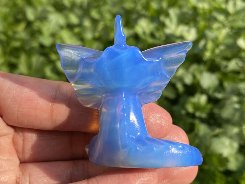 2.1" Blue Opalite Carved Vaporeon,Crystal Vaporeon ,Opalite Eevee,Skull Carving，Blue Opalite Vaporeon Carving,Crystal Healing， Crystal Gifts