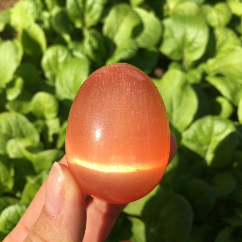 80g+ Orange Cat's Eye Jasper Egg,Quartz Egg,Crystal carving,Reiki healing,Home decoration,Crystal gifts,Mineral samples,Crystal collection