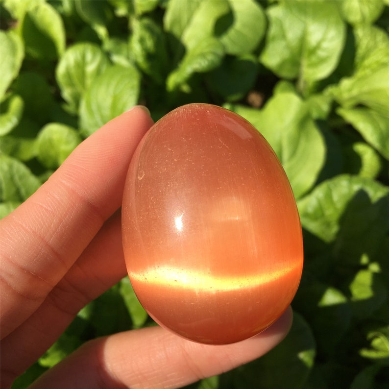 80g+ Orange Cat's Eye Jasper Egg,Quartz Egg,Crystal carving,Reiki healing,Home decoration,Crystal gifts,Mineral samples,Crystal collection