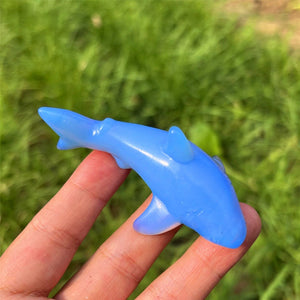 1PC 2" Blue Opalite Shark Carved,Quartz Crystal Shark Carved ,Crystal Heal,Home decoration,Crystal Sculpture,Mineral,Fish,Crystal Gifts