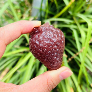 1.8inch+ Natural Hand Strawberry Quartz Strawberry Model Carved,Quartz Crystal Fruits Carved,Home Decoration,Crystal Reiki Heal,Crystal Gift