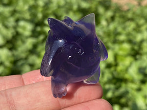 1.4" Natural Rainbow Fluorite Carved Gengar,Crystal Gengar Carving ,Gengar Decor，Crystal Healing,Decor,Crystal Pokemon,Christmas Gifts 1PC