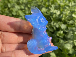 2.1" Blue Opalite Carved Vaporeon,Crystal Vaporeon ,Opalite Eevee,Skull Carving，Blue Opalite Vaporeon Carving,Crystal Healing， Crystal Gifts