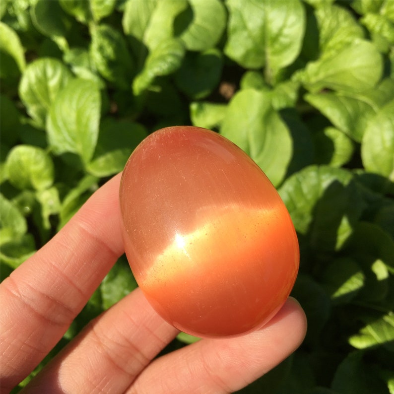 80g+ Orange Cat's Eye Jasper Egg,Quartz Egg,Crystal carving,Reiki healing,Home decoration,Crystal gifts,Mineral samples,Crystal collection