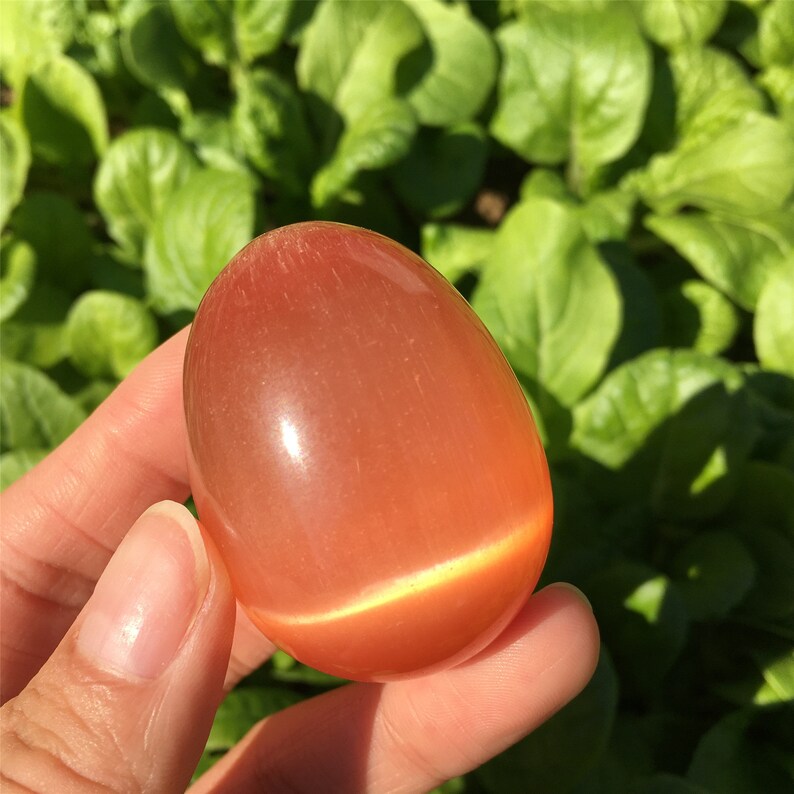 80g+ Orange Cat's Eye Jasper Egg,Quartz Egg,Crystal carving,Reiki healing,Home decoration,Crystal gifts,Mineral samples,Crystal collection