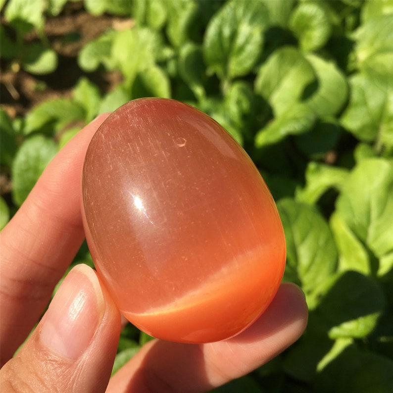 80g+ Orange Cat's Eye Jasper Egg,Quartz Egg,Crystal carving,Reiki healing,Home decoration,Crystal gifts,Mineral samples,Crystal collection