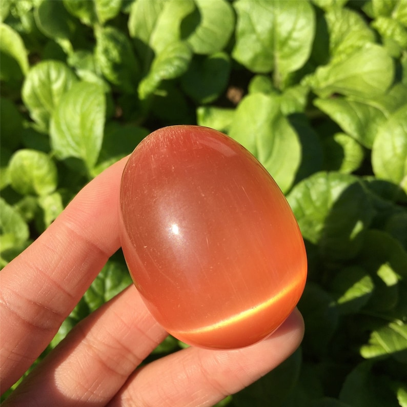 80g+ Orange Cat's Eye Jasper Egg,Quartz Egg,Crystal carving,Reiki healing,Home decoration,Crystal gifts,Mineral samples,Crystal collection