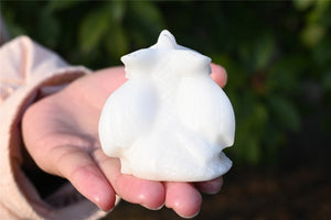 2'' Carved White jade dragon，Crystal dragon，Dragon skull，Christmas present，Birthday present，Chakra Reiki Healing Decoration 1PC