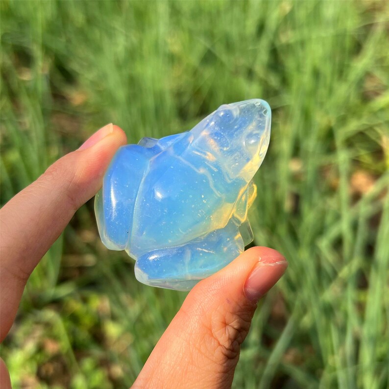 White Clear Opalite Frog Carved,Quartz Crystal Skull,Home Decoration,Mineral Specimens,Crystal Sculpture,Reiki Heal,Crystal Gift 1pc