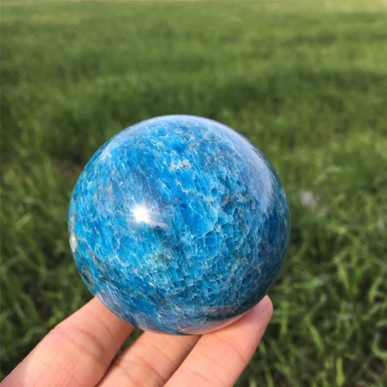 1PC 50mm+ Natural Apatite Sphere,Quartz Crystal Ball,Mineral Specimen,Rock,Reiki Healing,Crystal Gifts,Divination Ball,Prophecy Ball 350g+
