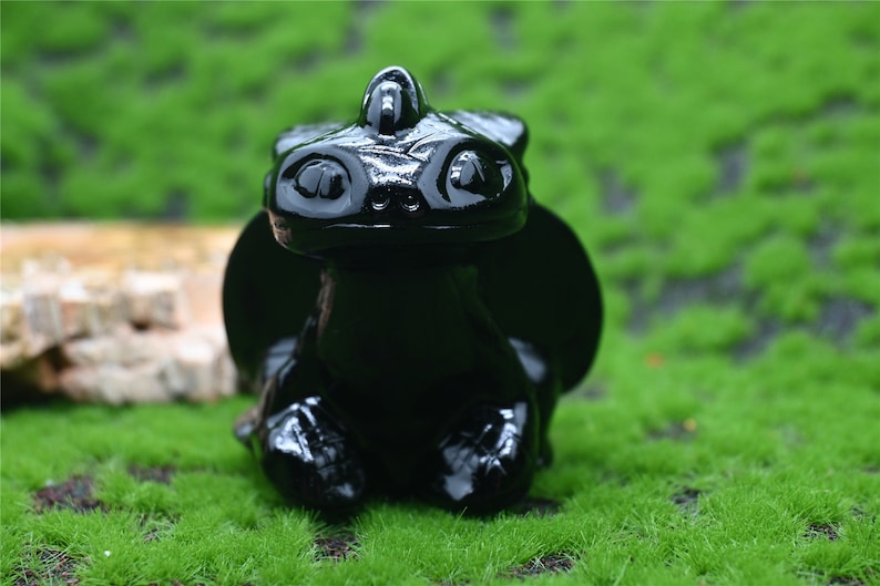 2'' Obsidian dragon，Hand carved Natural Crystal Dragon，Crystal carved Dragon，crystal decor，Quartz Crystal，crystal ornament，Crystal Healing