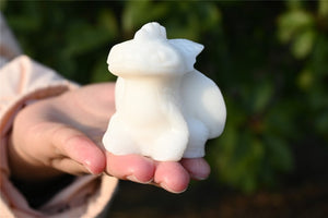 2'' Carved White jade dragon，Crystal dragon，Dragon skull，Christmas present，Birthday present，Chakra Reiki Healing Decoration 1PC
