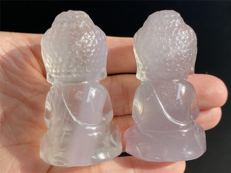 2.4" Natural Fluorite Carved Buddha，Crystal Carved Buddha，Fluorite Carved Buddha Carving， Healing，Buddha Model，Christmas Gifts