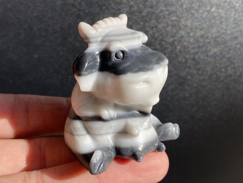 2.2" Natural Tai chi stone Carved cow，Crystal Carved cow，Tai chi stone Carved cow， Healing，cow carving，Christmas Gifts 1PC