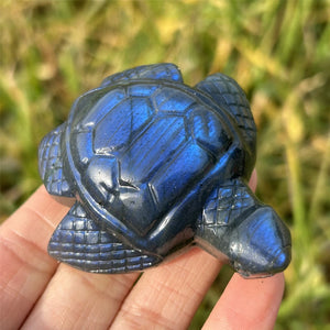 1PC Natural Labradorite Sea Turtle,Quartz Crystal Tortoise,Crystal Animal,Reiki Healing,Home Decoration,Crystal Gift,Mineral Specimen 50g+