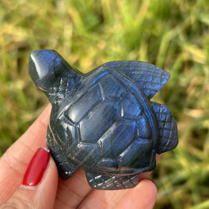 1PC Natural Labradorite Sea Turtle,Quartz Crystal Tortoise,Crystal Animal,Reiki Healing,Home Decoration,Crystal Gift,Mineral Specimen 50g+