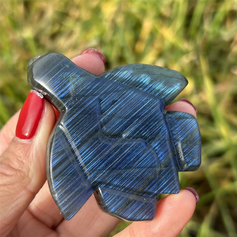 1PC Natural Labradorite Sea Turtle,Quartz Crystal Tortoise,Crystal Animal,Reiki Healing,Home Decoration,Crystal Gift,Mineral Specimen 50g+