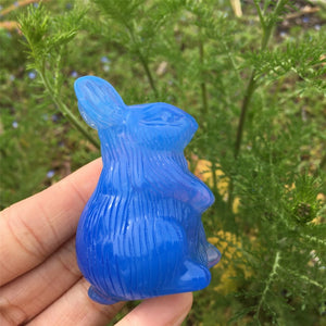 1PC Blue Opalite Rabbit,Quartz Crystal Rabbit,Quartz Crystal Animals,Crystal Carving,Home Decoration,Crystal Healing,Crystal Gift 80g+