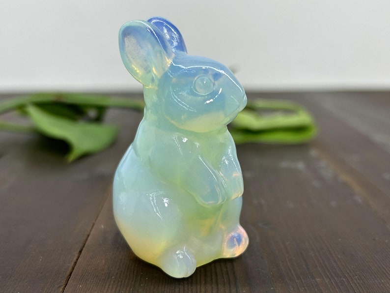 2.4" Opalite Carved Rabbit，Crystal Rabbit Carving,Opalite Rabbit，Home Decor，Reiki Healing Figurine，Christmas gifts 1PC