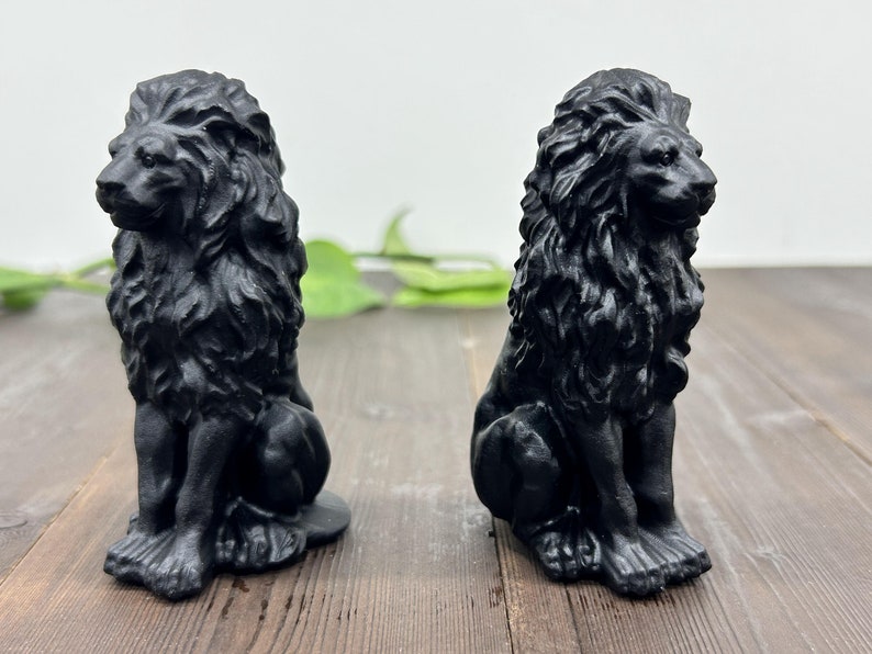 3.4" Natural Obsidain Carved Lion,Crystal Carving,Crystal Lion,Reiki Healing，Home Decoration,Crystal Collect,Christmas Gifts 1PC