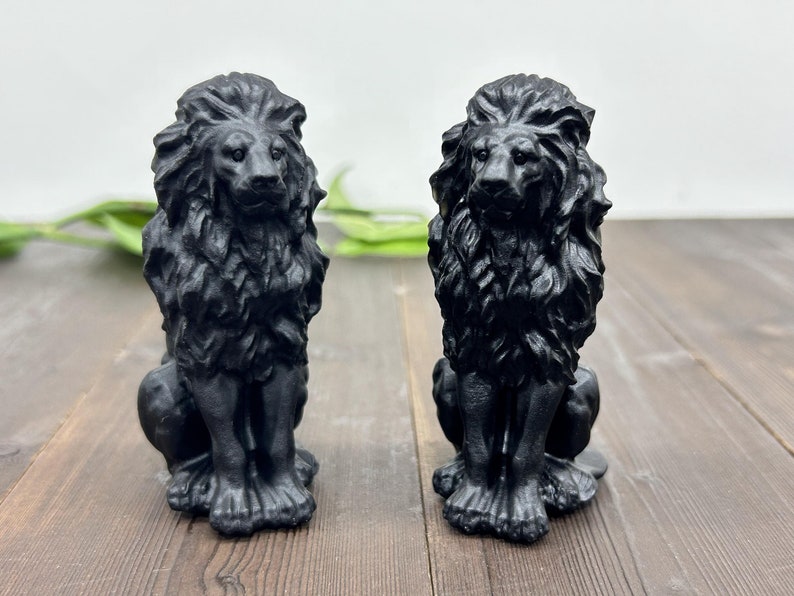 3.4" Natural Obsidain Carved Lion,Crystal Carving,Crystal Lion,Reiki Healing，Home Decoration,Crystal Collect,Christmas Gifts 1PC