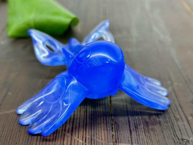 3.4" Blue Opalite Carved Kyogre，Crystal Pokemon Carving,Blue Opalite Kyogre，Home Decor，Reiki Healing，Christmas gifts 1PC