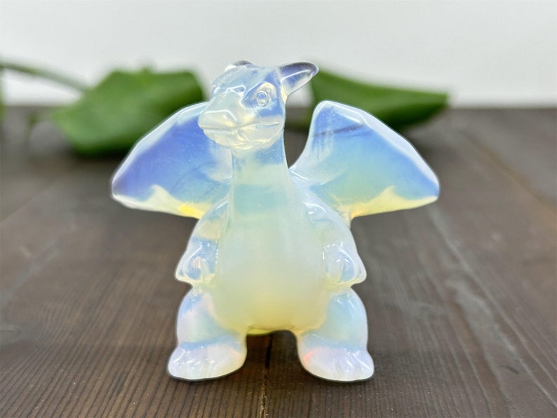 2.4" Opalite Carved Charizard，Crystal Pokemon Carving,Opalite Charizard，Home Decor，Reiki Healing Skull，Crystal gifts 1PC