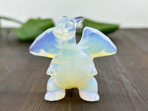 2.4" Opalite Carved Charizard，Crystal Pokemon Carving,Opalite Charizard，Home Decor，Reiki Healing Skull，Crystal gifts 1PC