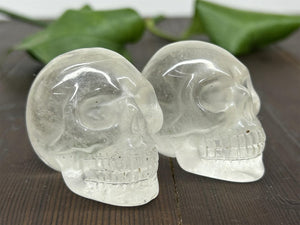 2" Natural Clear Quartz Carved Skull,Quartz Crystal Skull,Reiki Healing，Home Decoration,Crystal Collect,Crystal Gifts 1PC