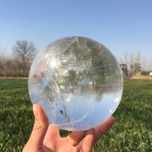 Natural Clear Quartz Sphere,Quartz Crystal Ball,Mineral Specimen,Rock,Reiki Healing,Crystal Gifts,Divination Ball,Prophecy Ball 8.11LB